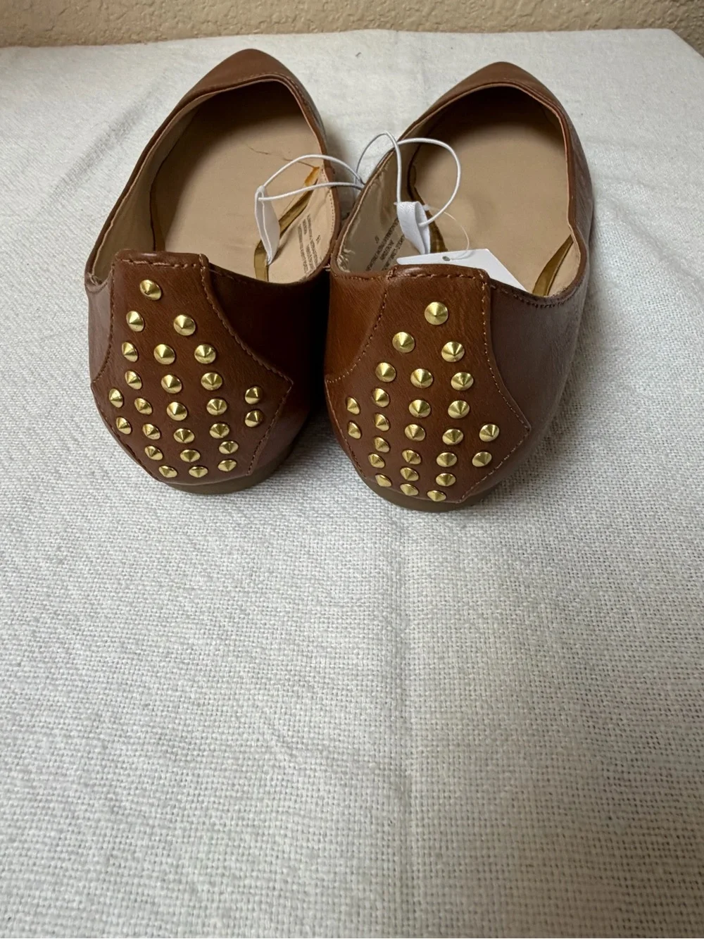 4/$20 Mossimo Brown Faux-Leather Pointed-Toe Ballet Flats